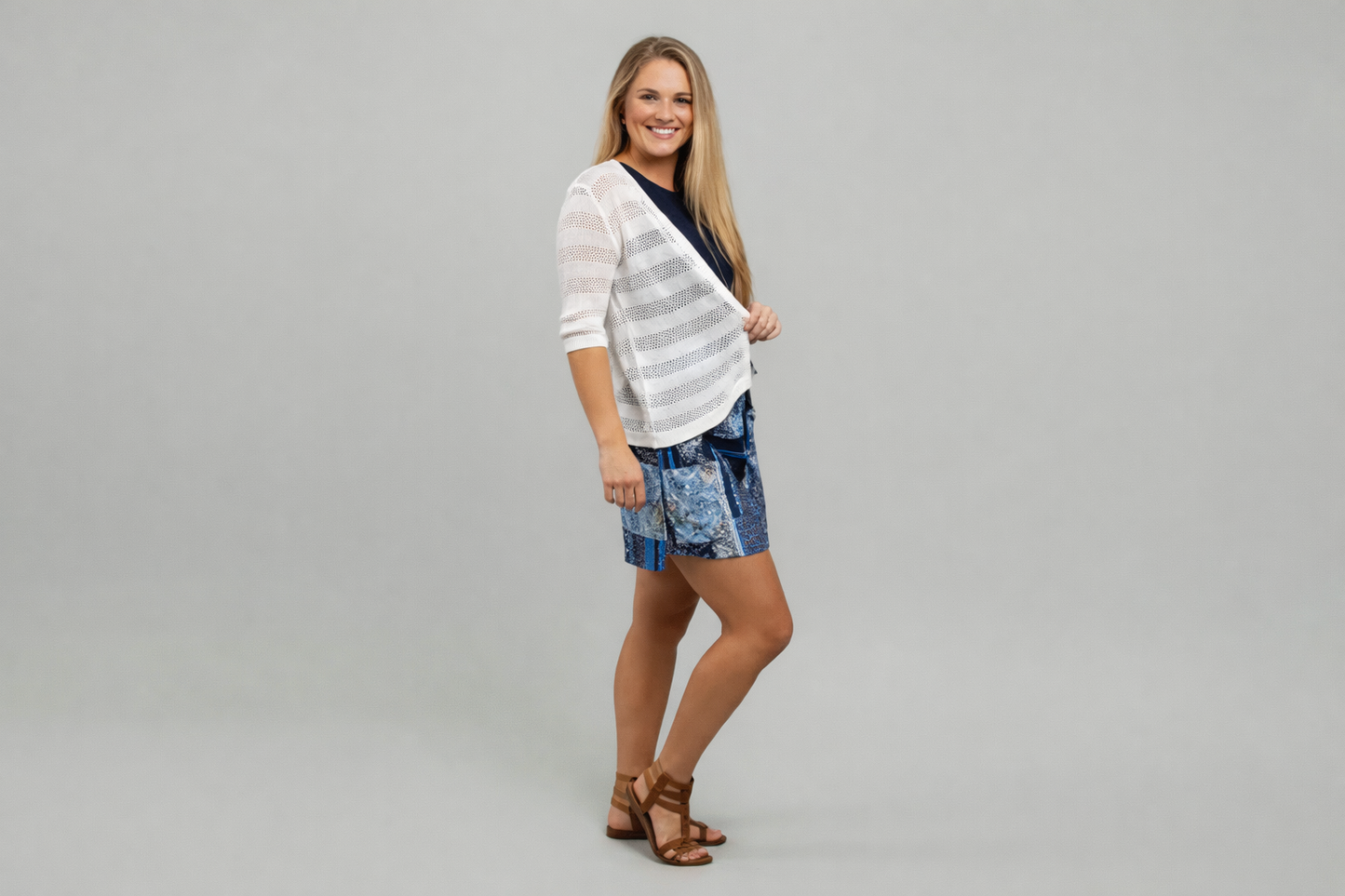 Lacey Stripe Knit Cardigan