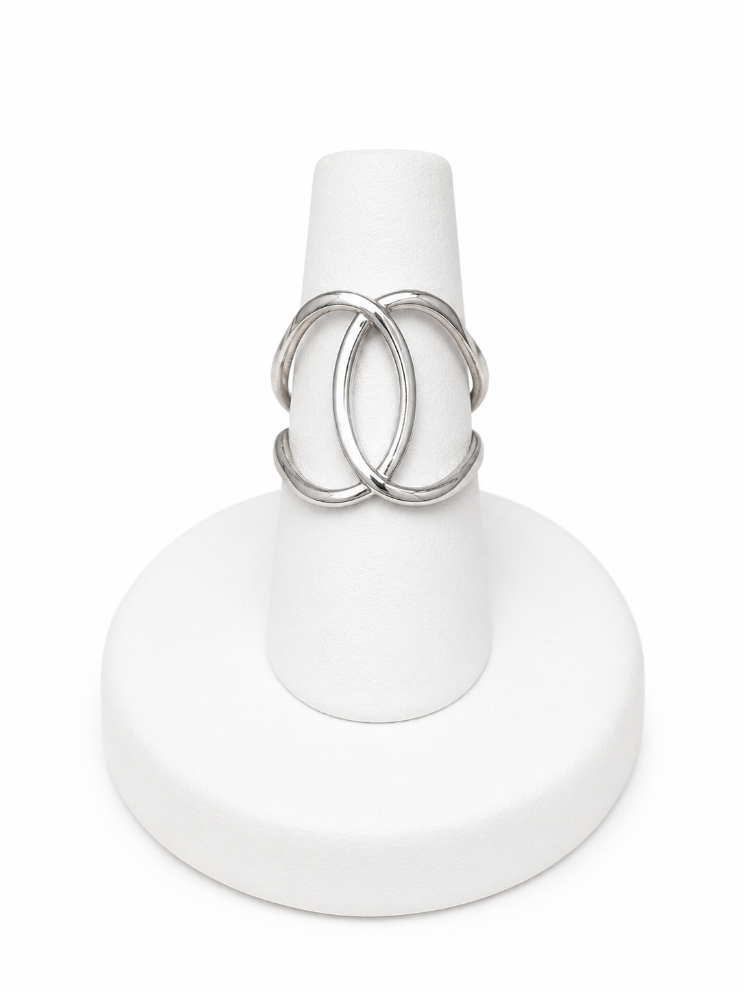 Sterling Silver Interlocking Oval Ring