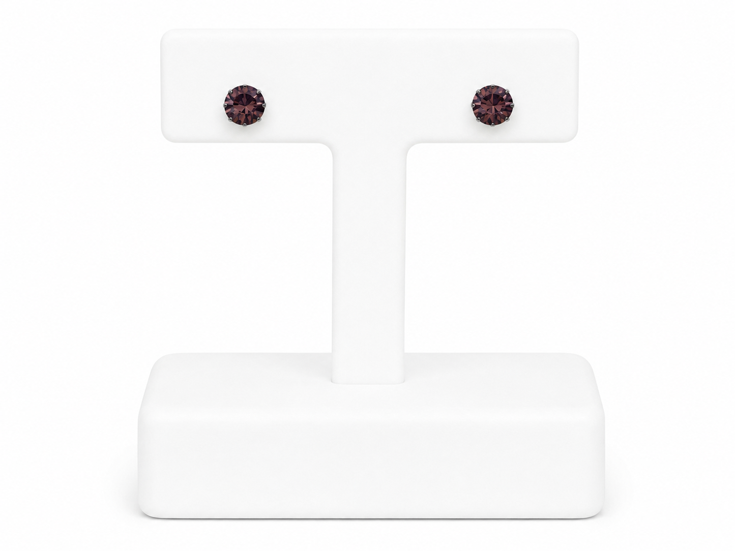 Sterling Silver Amethyst Stud Earrings