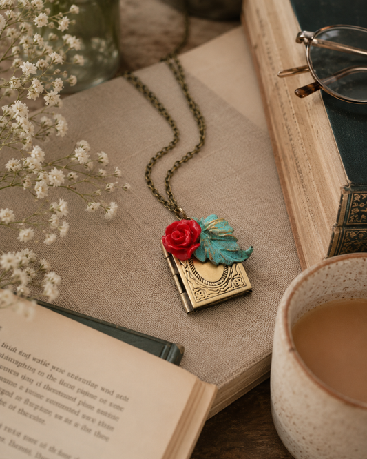 Book Locket Necklace