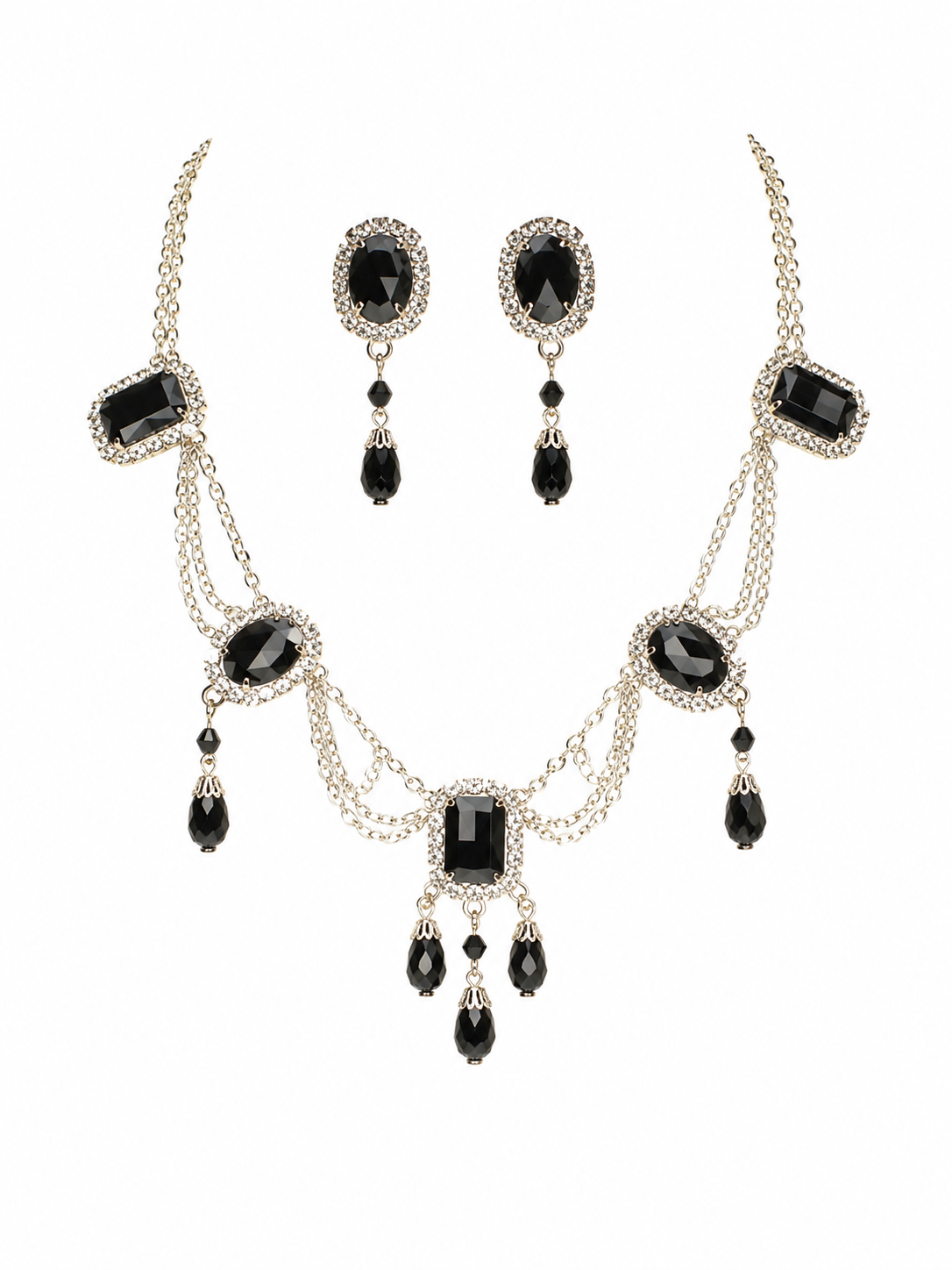 Midnight Elegance Necklace & Earring Set
