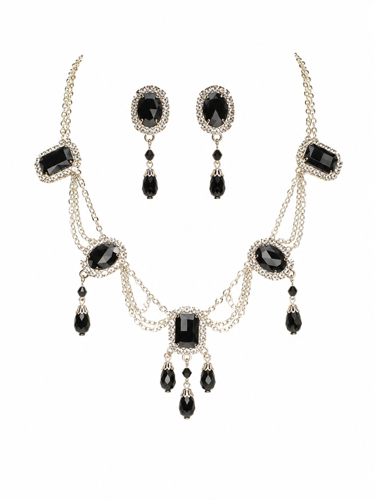 Midnight Elegance Necklace & Earring Set