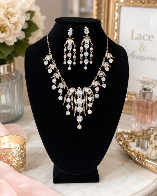 Aurora Crystal Statement Necklace & Earring Set