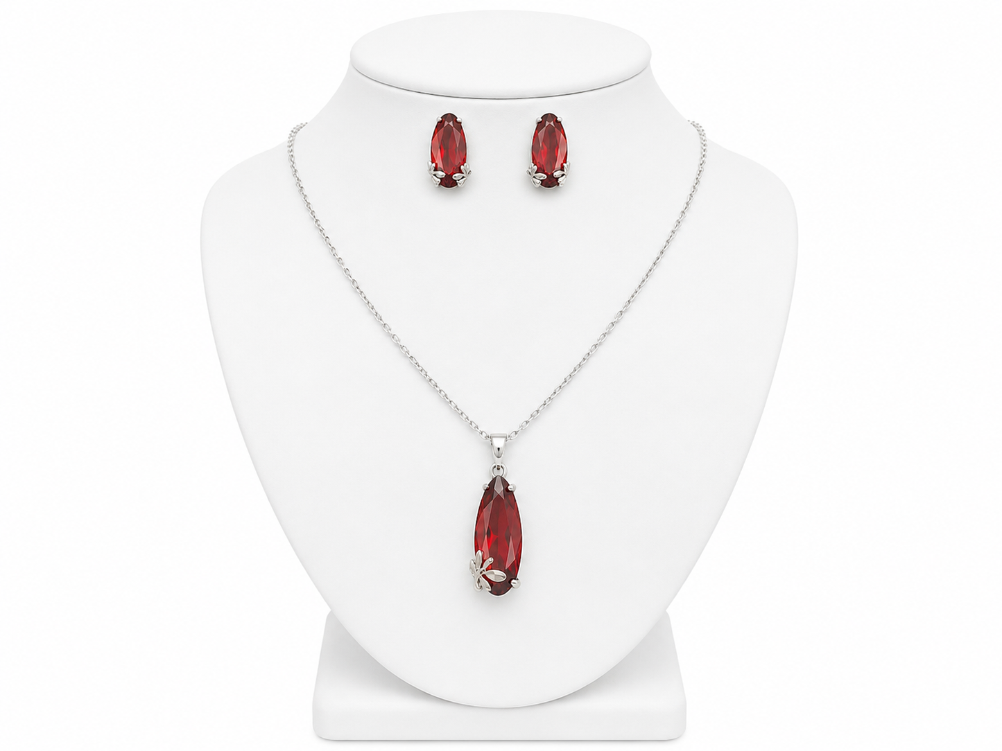 Oval Ruby Necklace Set