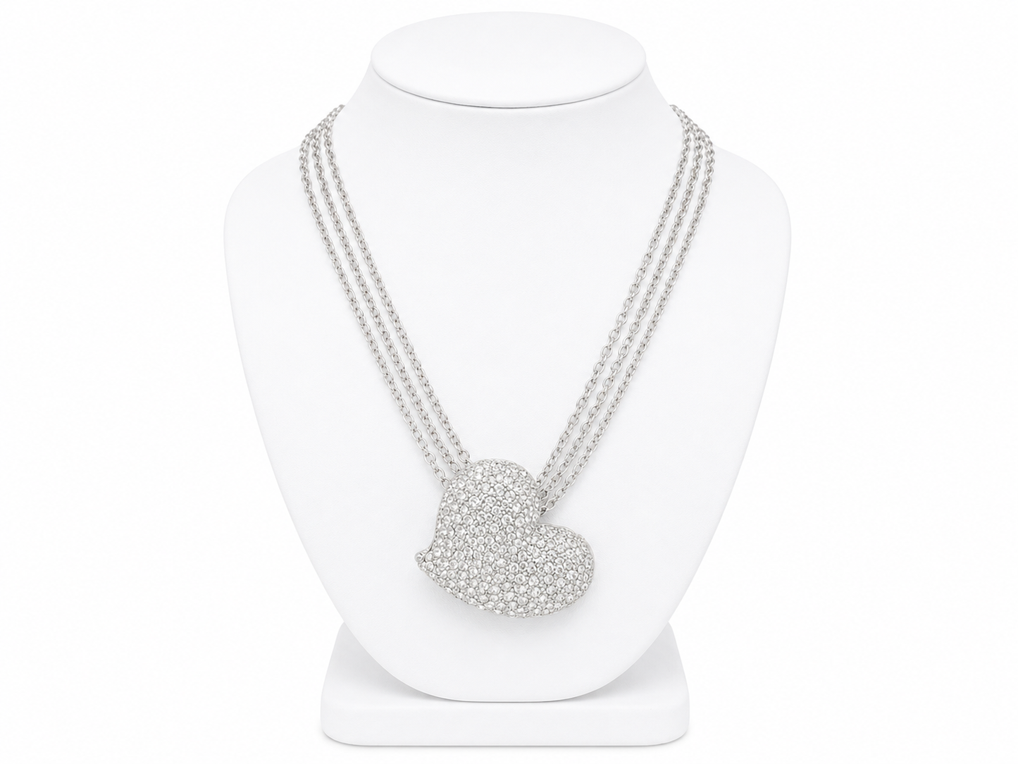 Crystal Heart Multi-Strand Necklace