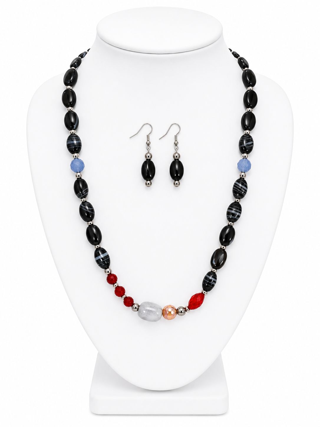 Midnight Mosaic Stone Necklace & Earring Set
