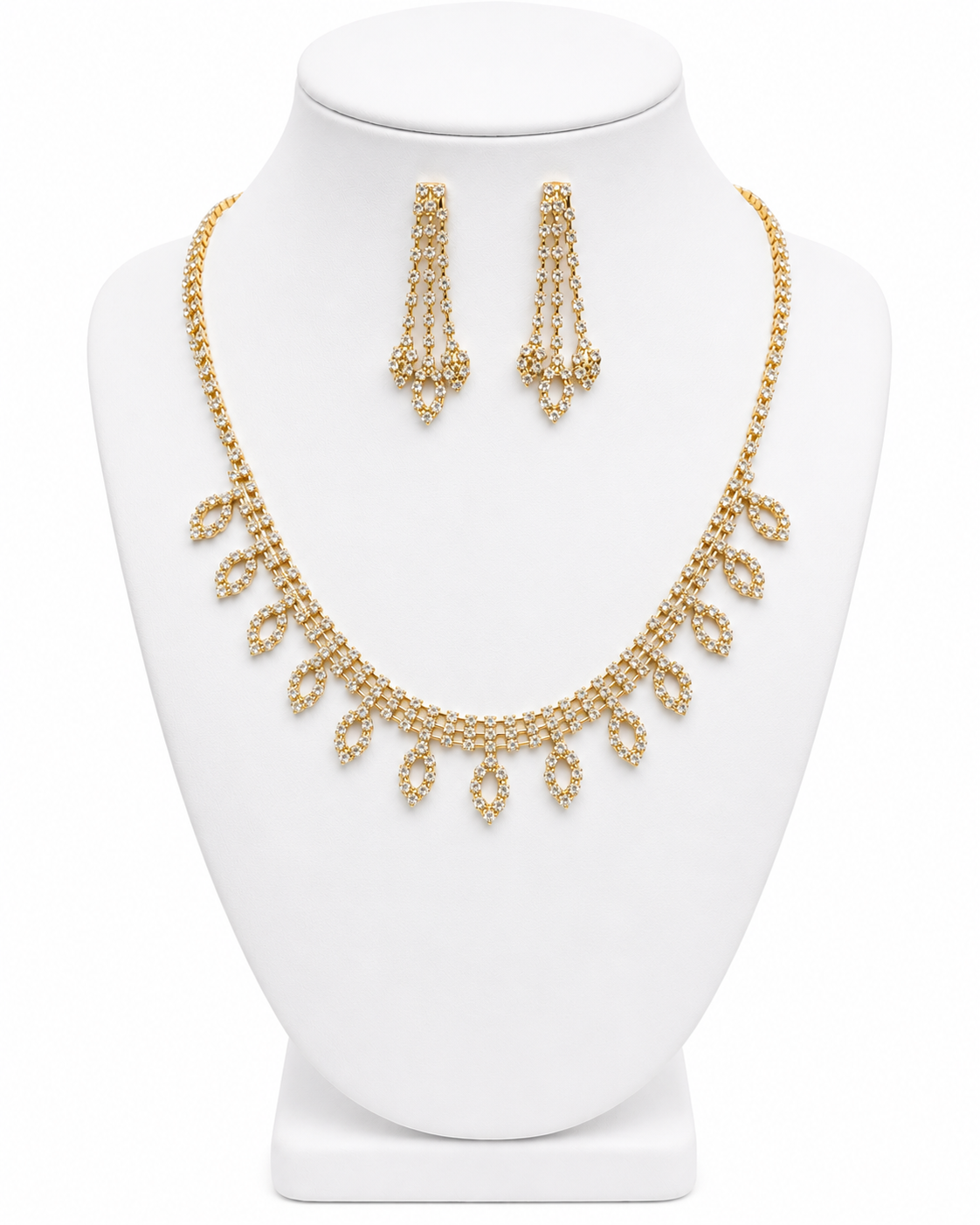 Crystal Cascade Elegance Necklace & Earring Set