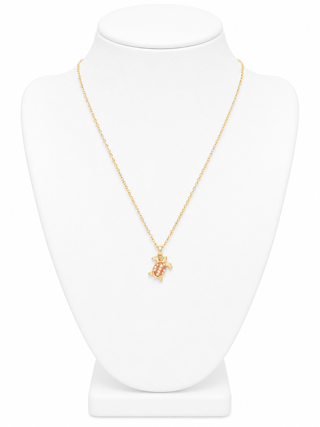 Small Turtle Charm on Gold Chain Necklace