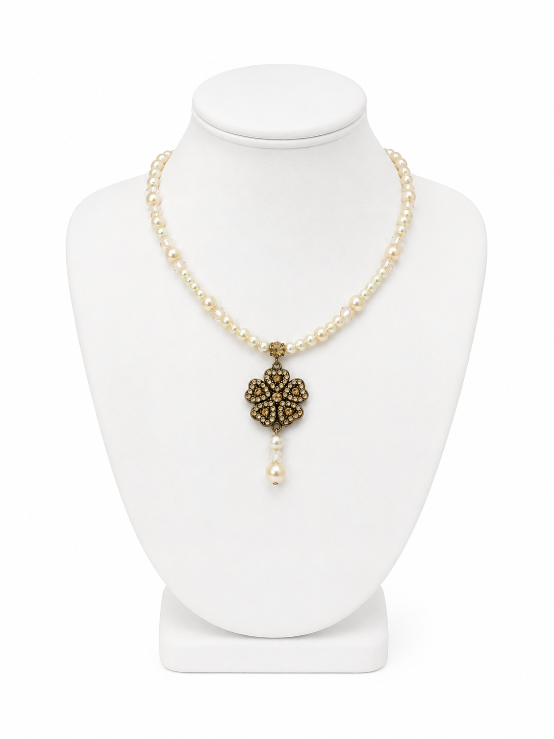 VAN GALZ Vintage Pearl Blossom Necklace – Hand Made in Italy