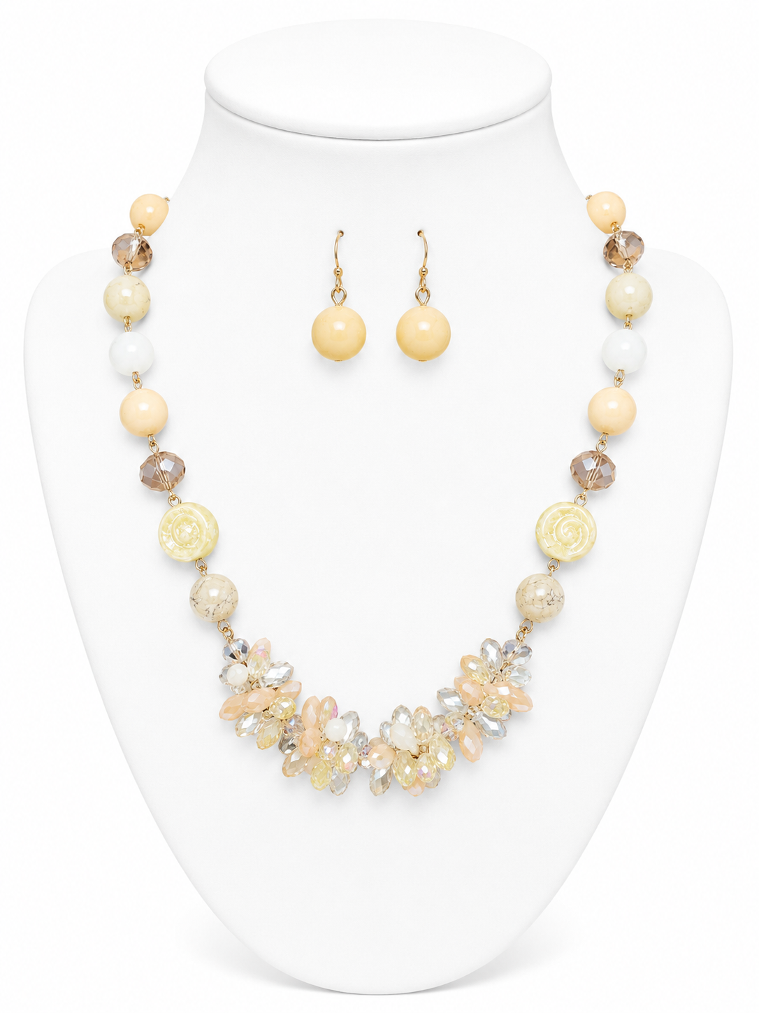 Champagne Garden Blossom Necklace Set