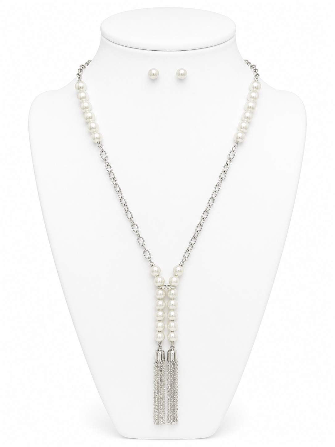 Pearl Tassel Elegance Necklace Set