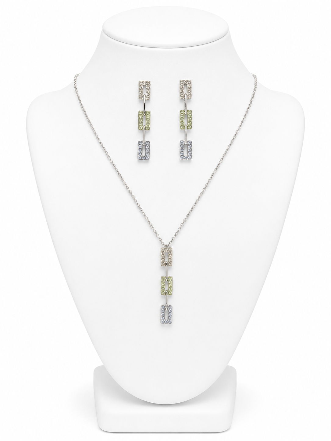 Pastel Link Necklace & Earring Set