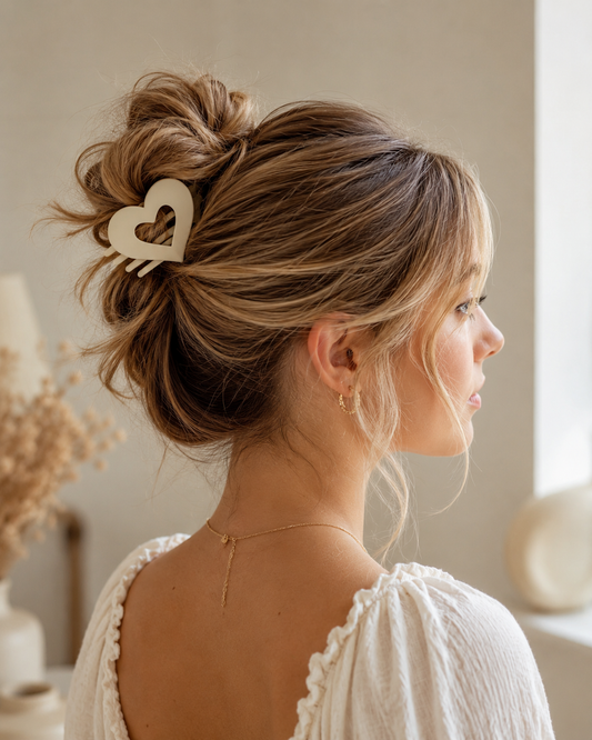 Matte Jumbo Cut Out Heart Hair Claw