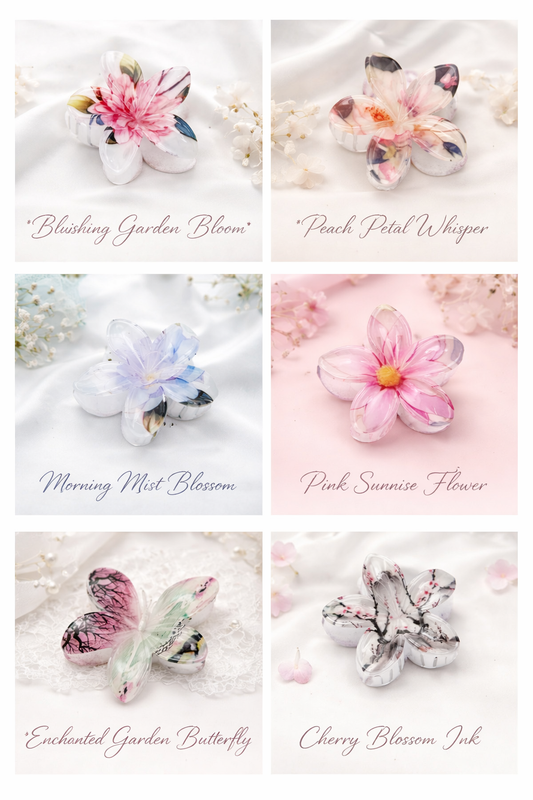 Floral Prints of Hawaiian Plumeria Hair Claw Clip