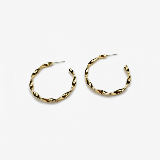 Luxe Gold Twist Hoop Earrings