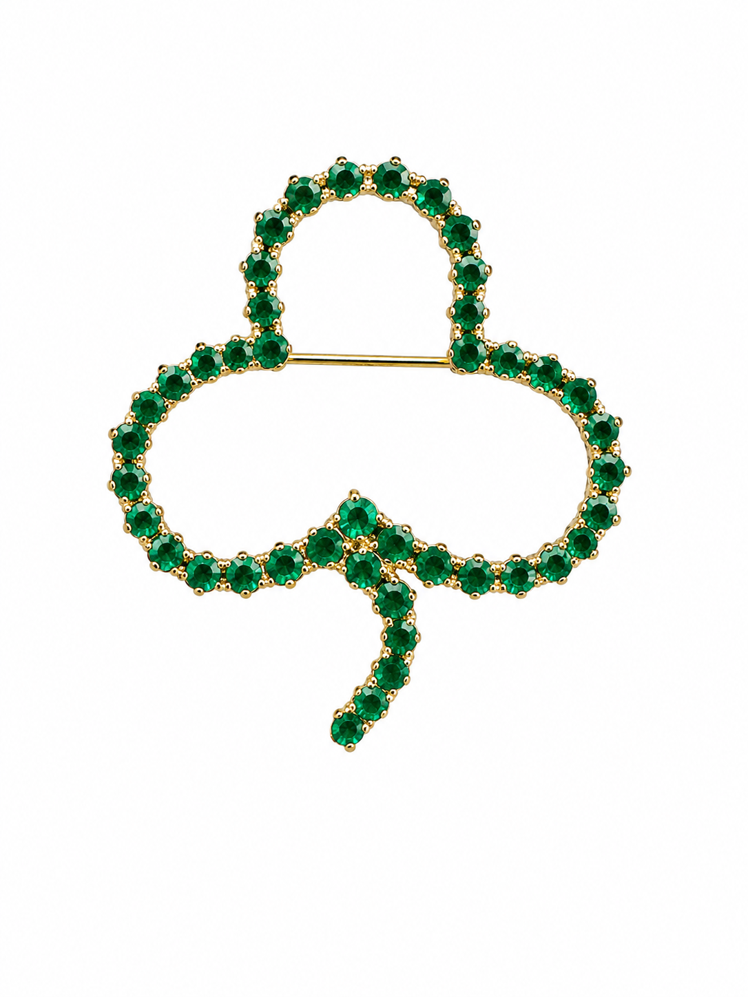 Emerald Sparkle Shamrock Brooch