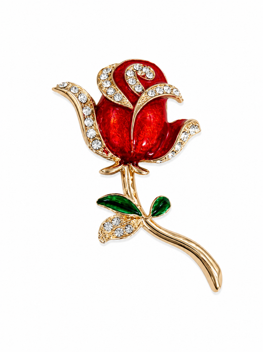 Crimson Rose Derby Brooch
