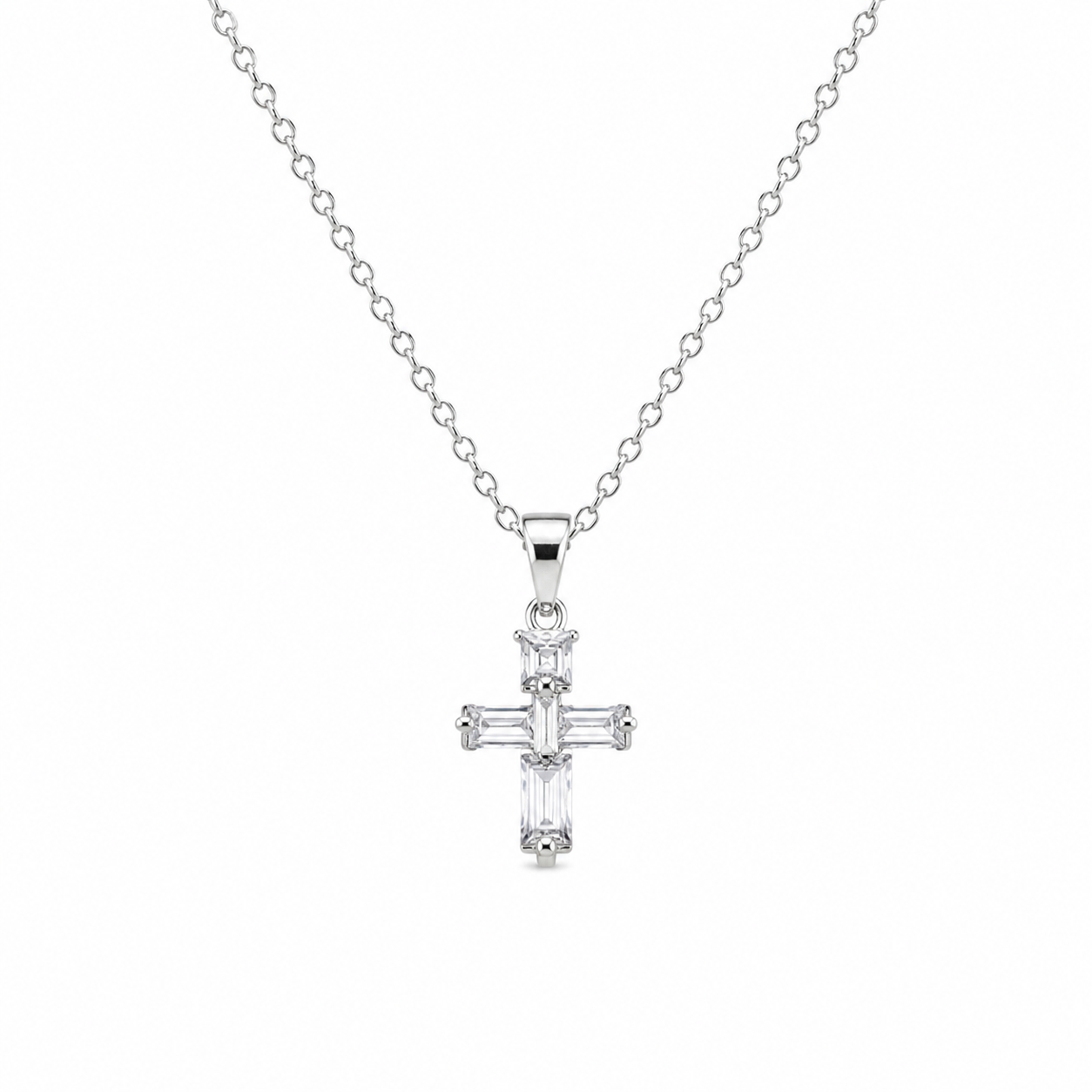 Heavenly Light Crystal Cross Necklace