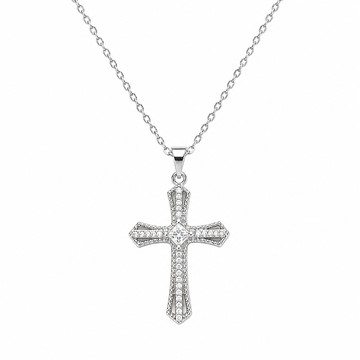 Timeless Grace Crystal Cross Necklace