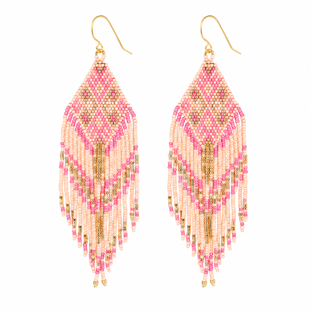 Rosabelle Fringe Earrings in Blush Pink
