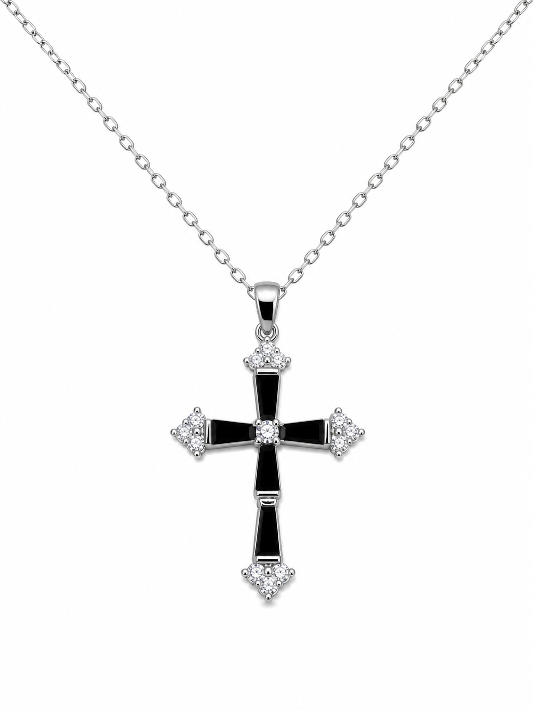 Midnight Faith Crystal Cross Necklace