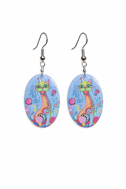Curious Cat Whimsy Earrings
