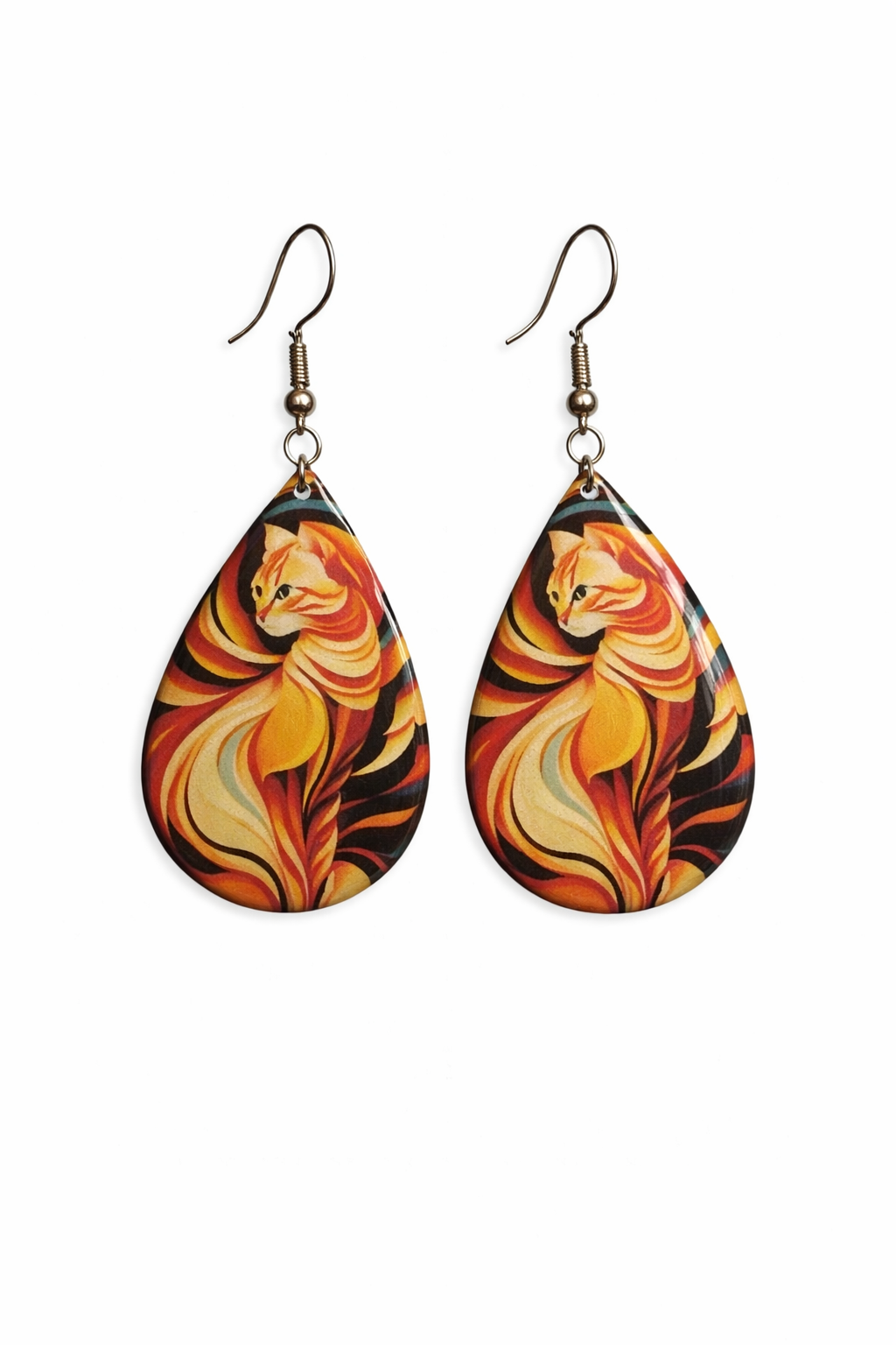 Golden Whisker Muse Teardrop Earrings