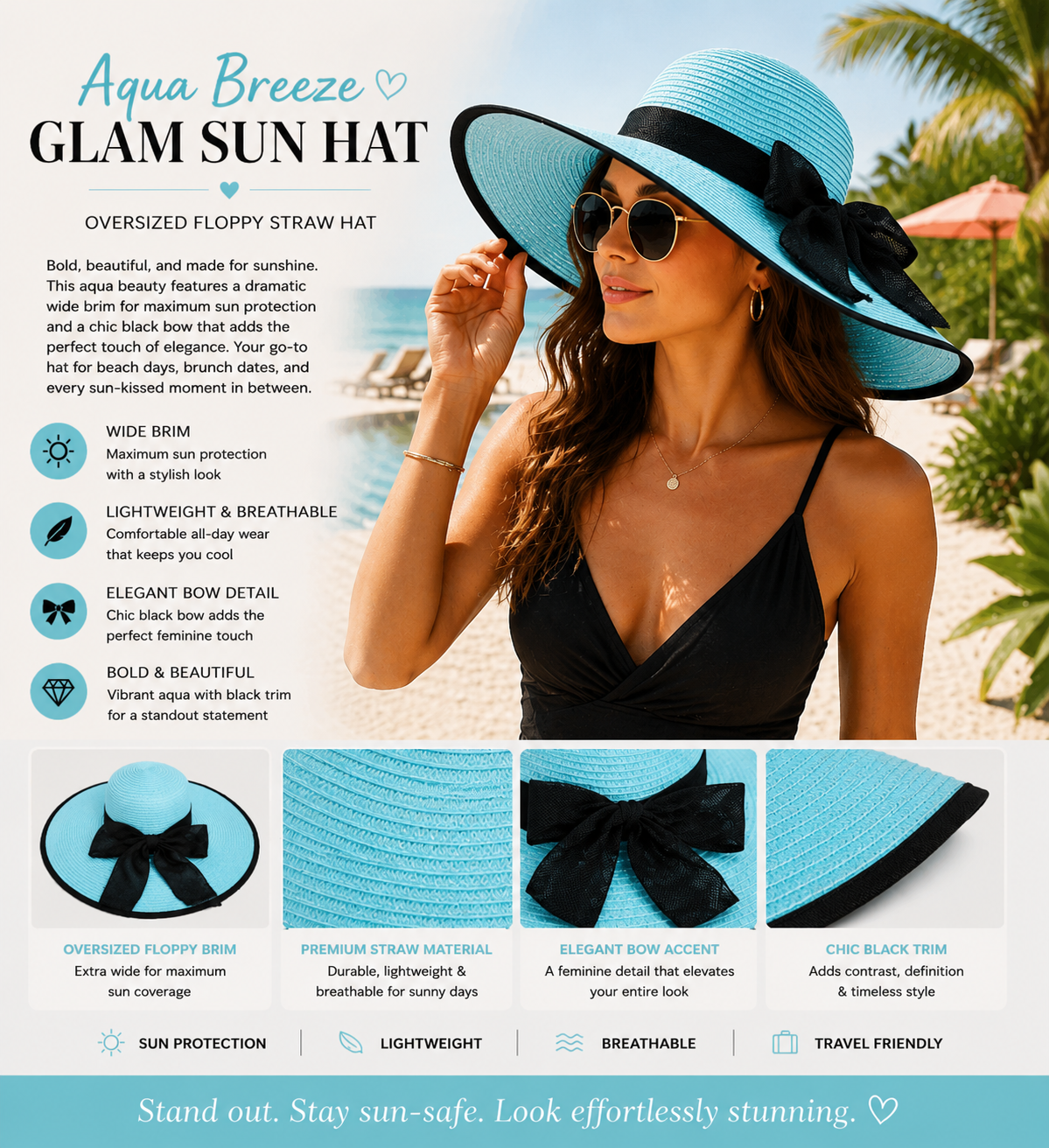 Aqua Breeze Glam Sun Hat