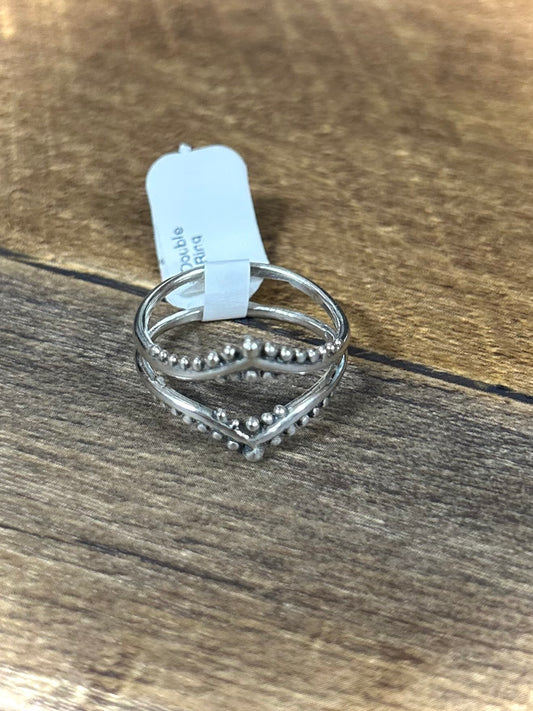 Beaded Double Chevron Ring