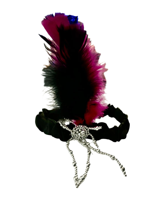 Pink & Black Flapper Headpiece