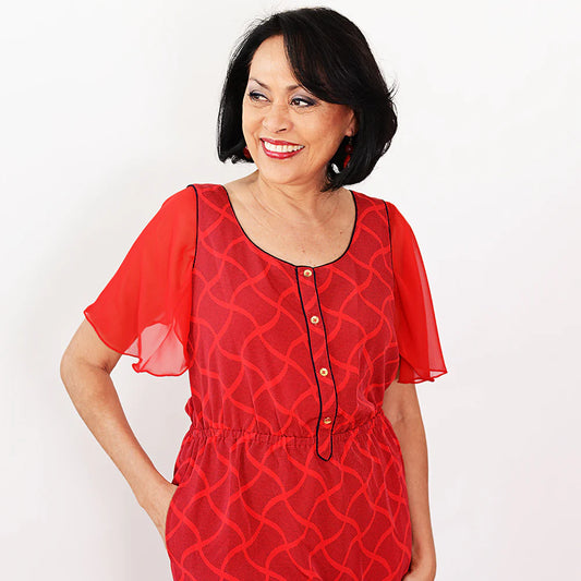 Red Flutter Sleeves