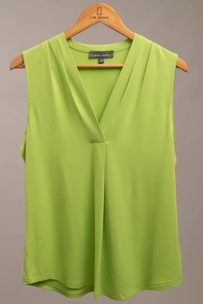 Jasmine Crepe Inverted Pleat Tank