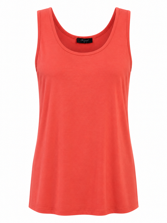 Round Neck Tank Top- Coral