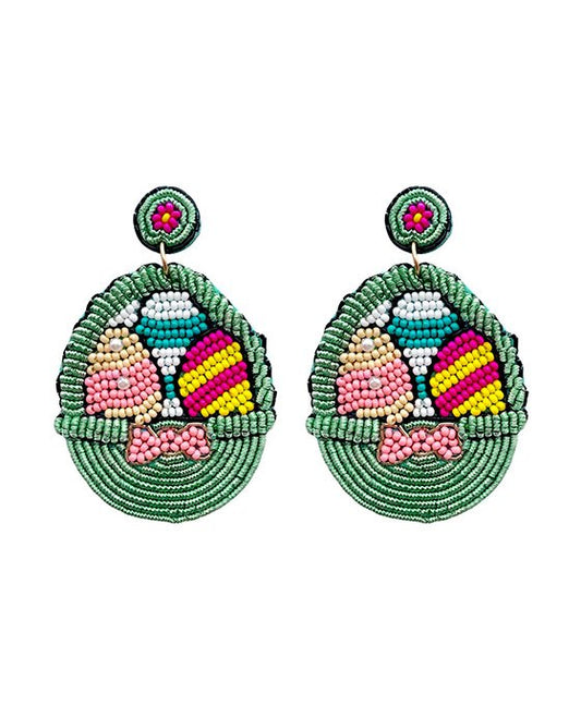 Easter Basket Beaded Earrings