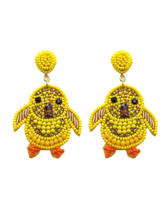 Beaded Chick Post Earrings