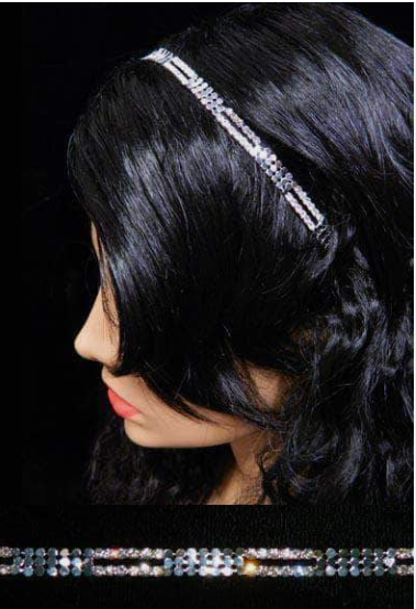 Decorative Metal Rhinestone Flexible Headband