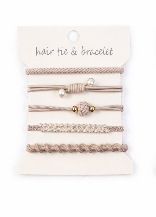 Boho Inspired Pearl Detail Hair Tie Bracelets