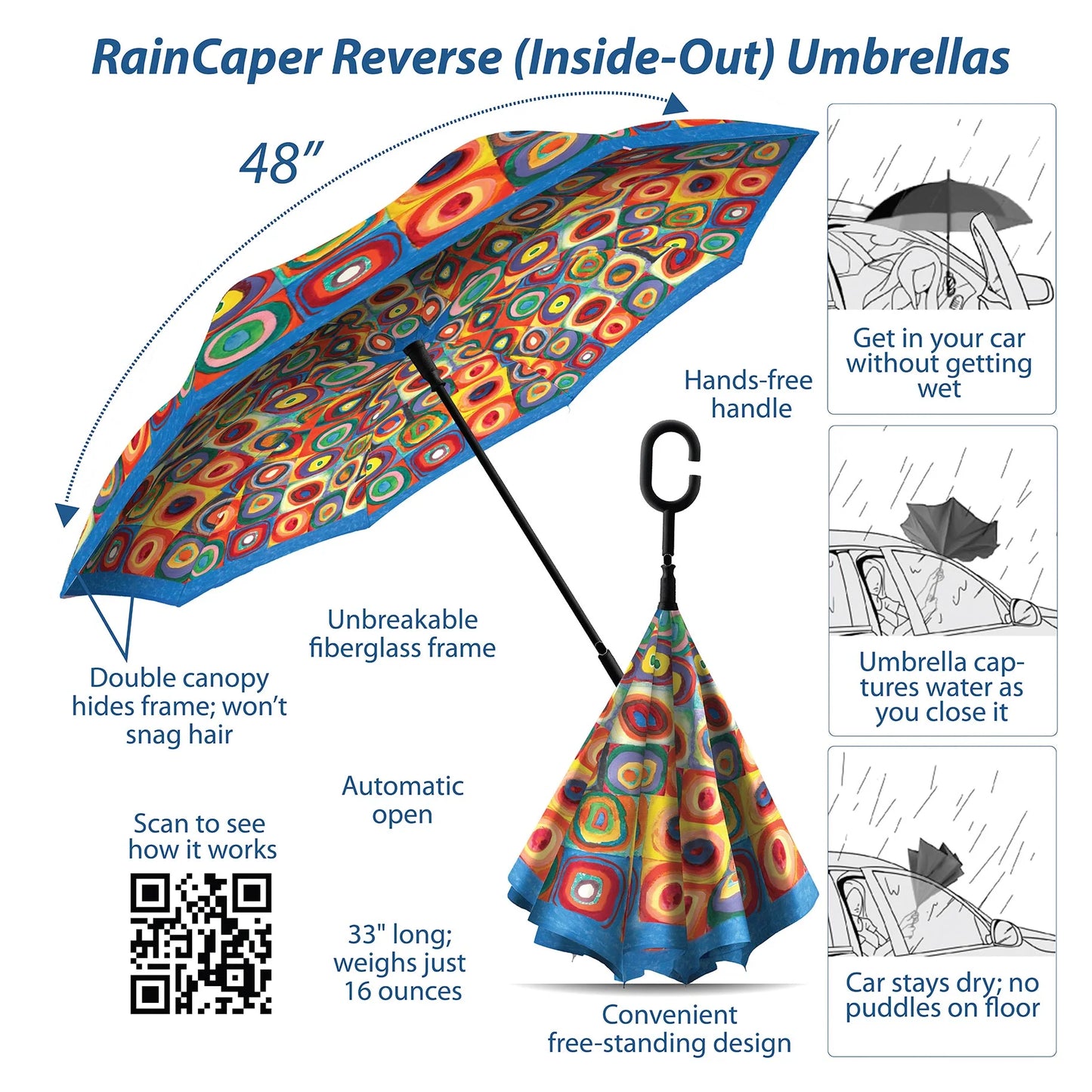 Laurel Burch Cats & Butterflies Umbrella- Reverse Open