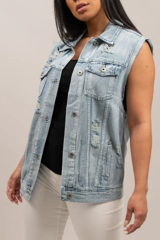 Distressed Boyfriend Vest