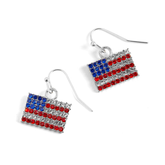 Whispers Patriotic Flag Earrings