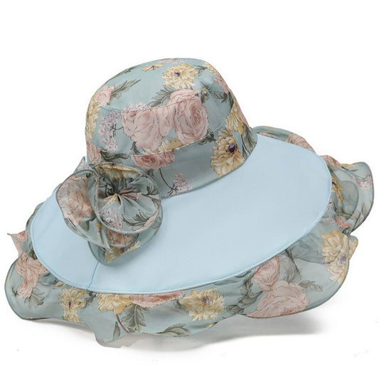 Seaside Flower Breathable Large Brim Sun Hat
