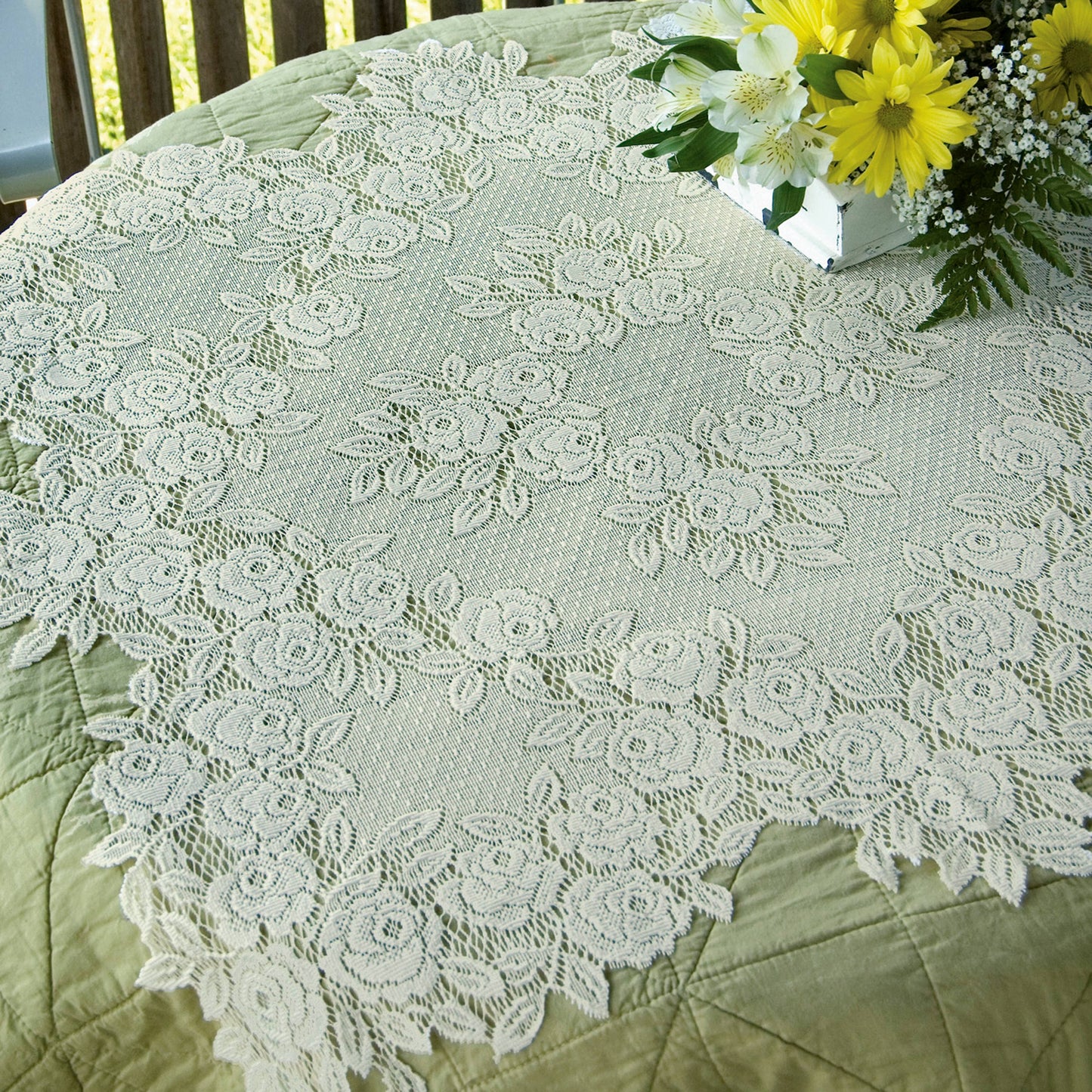 Tea Rose Lace Tablecloth