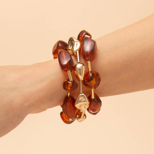 Multi Stone Stackable Stretch Bracelet Set