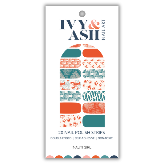 Nauti Girl | Nautical Sea Shell & Crab Summer Nail Wrap Set