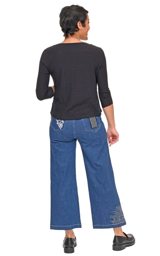Wylie Denim Pant with Harvest Floral
