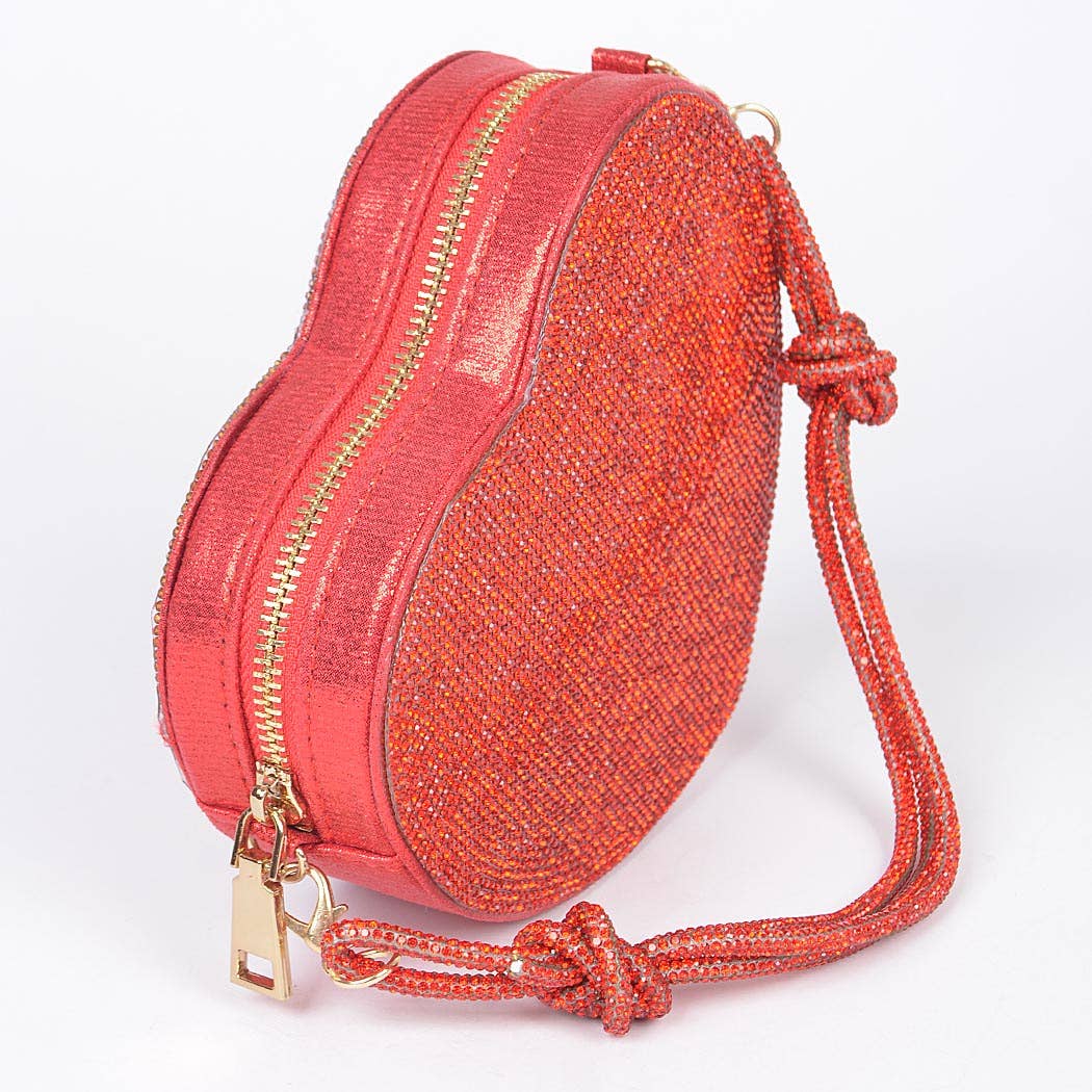 Rhinestone Heart Shape Clutch