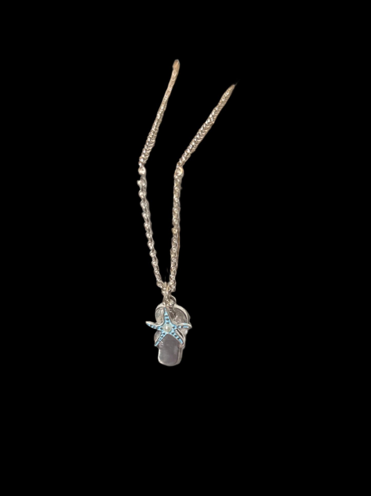 Turquoise Starfish Flip Flop Necklace