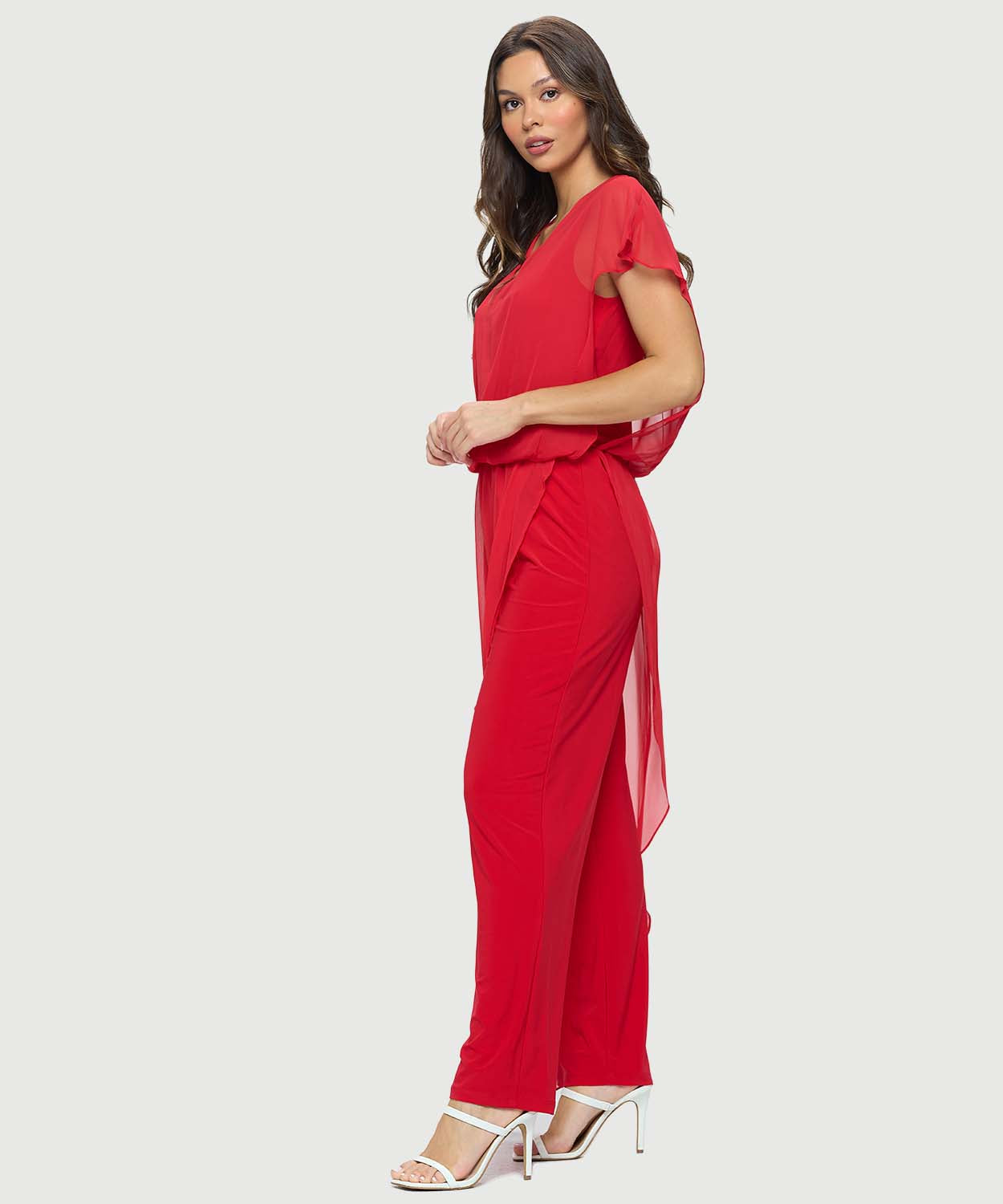 Jumpsuit with Chiffon Overlay