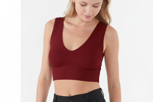 Plunge V-Neck Crop Top