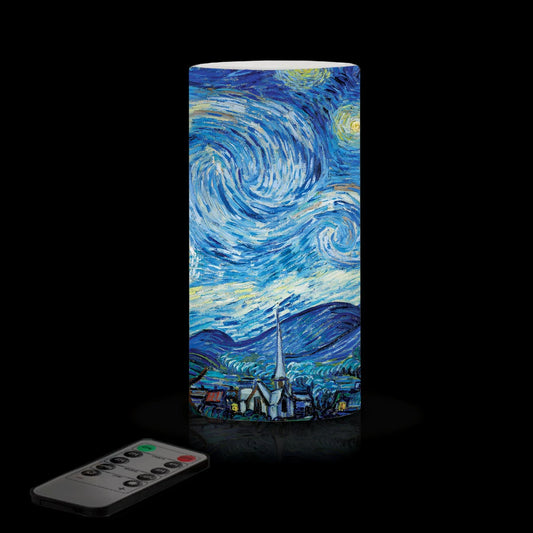 van Gogh Starry Night 6" LED Real Wax Candle w/ Remote